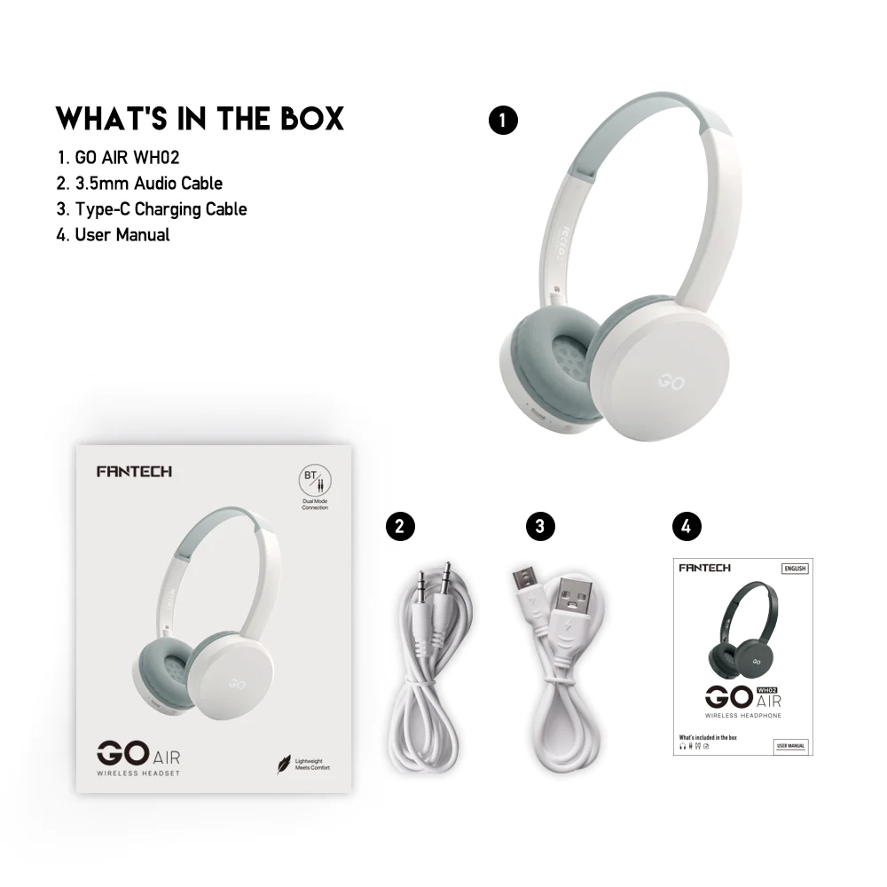 Fantech GO AIR WH02 WIRELESS HEADSET Fantech GO AIR WH02 WIRELESS HEADSET